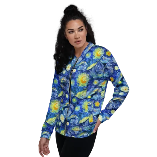 Celestial Swell on a Bomber Jacket