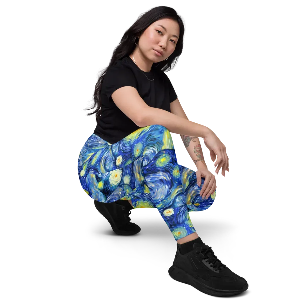 Celestial Swell on Leggings with Pockets — Right Front