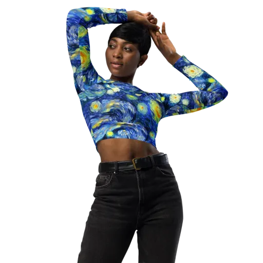 Celestial Swell on a Long Sleeve Crop Top