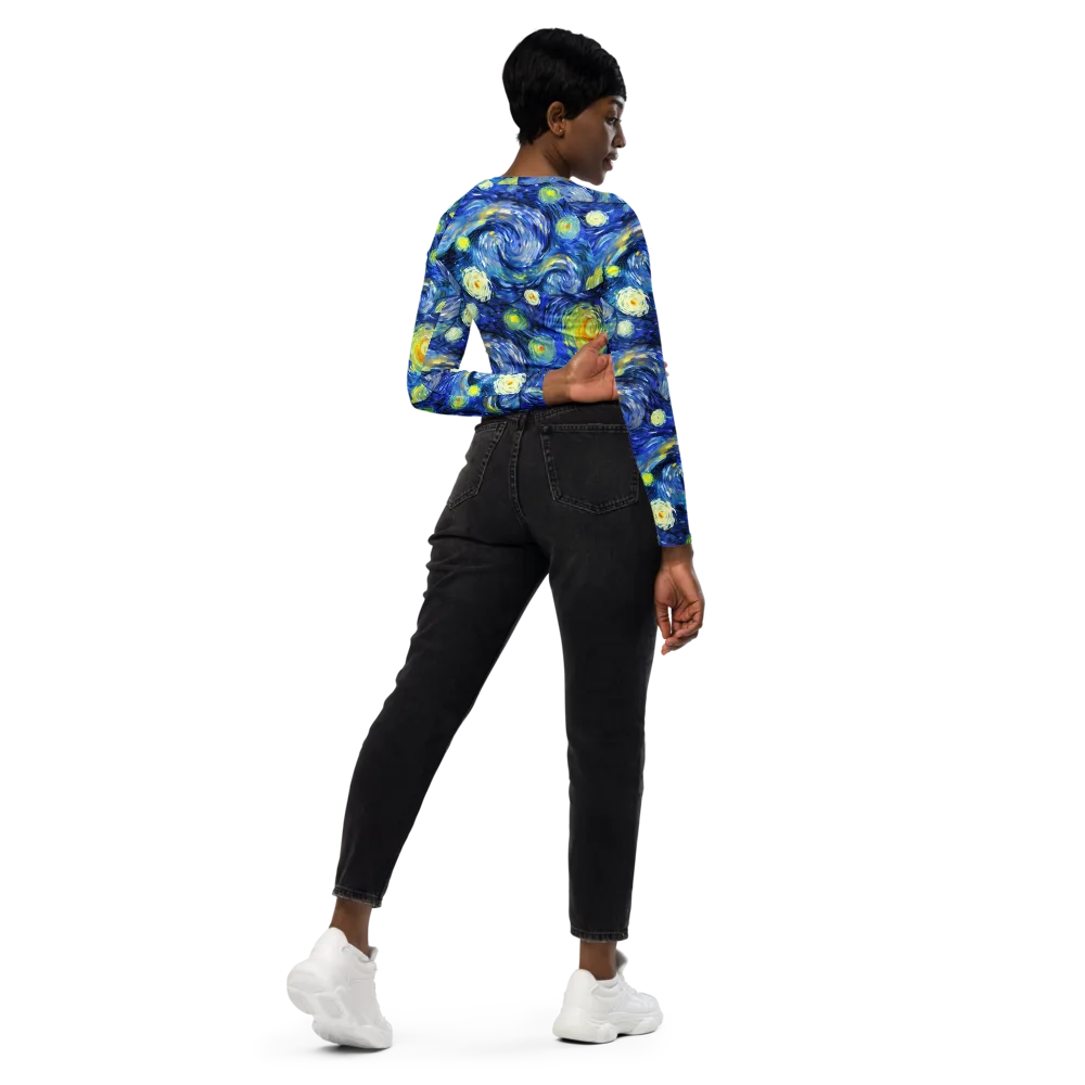 Celestial Swell on Long Sleeve Crop Top — Right Back