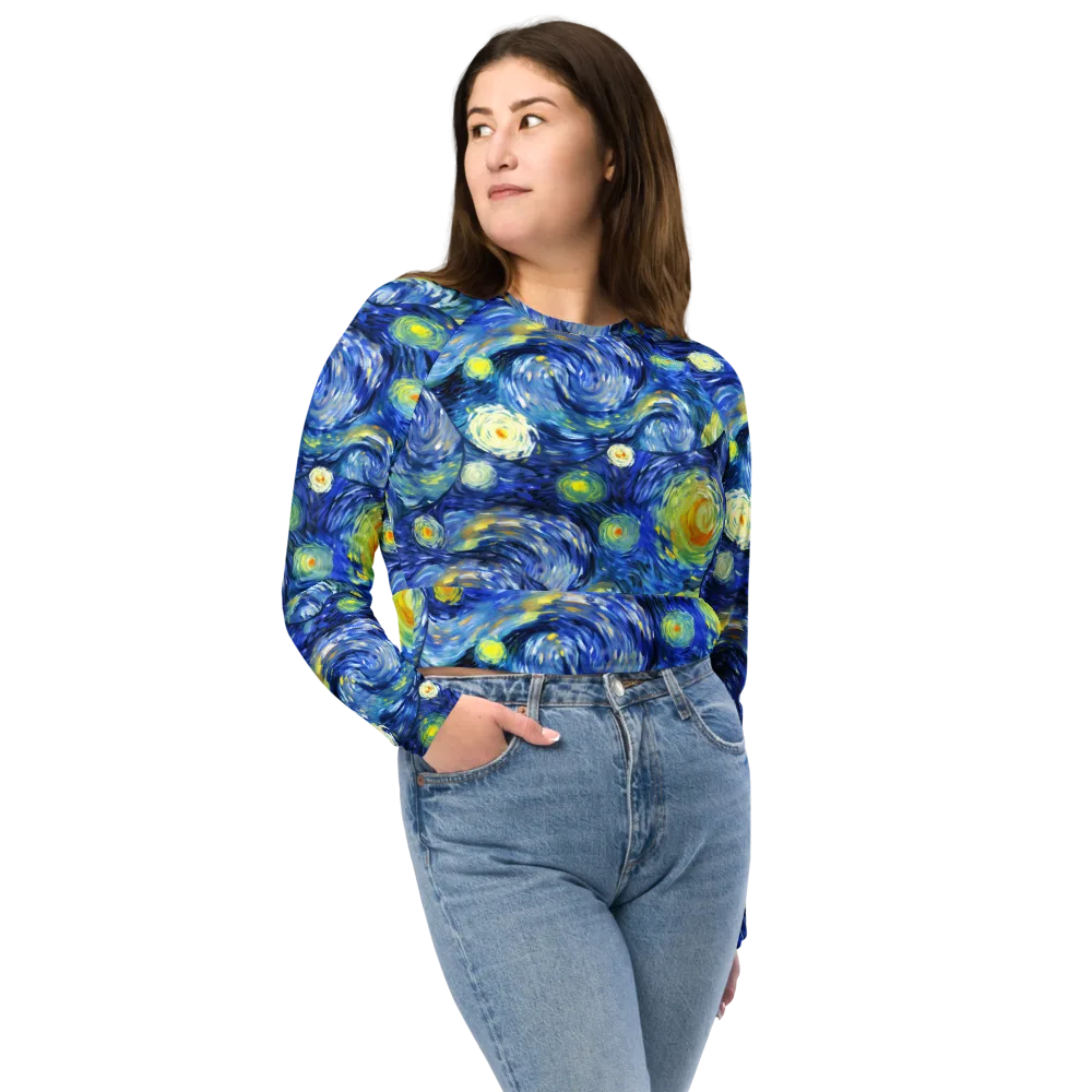 Celestial Swell on Long Sleeve Crop Top — Front