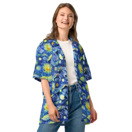 Celestial Swell on a Button Shirt