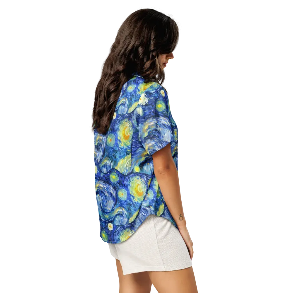 Celestial Swell on Women's Short Sleeve Pajama Top — Right Back