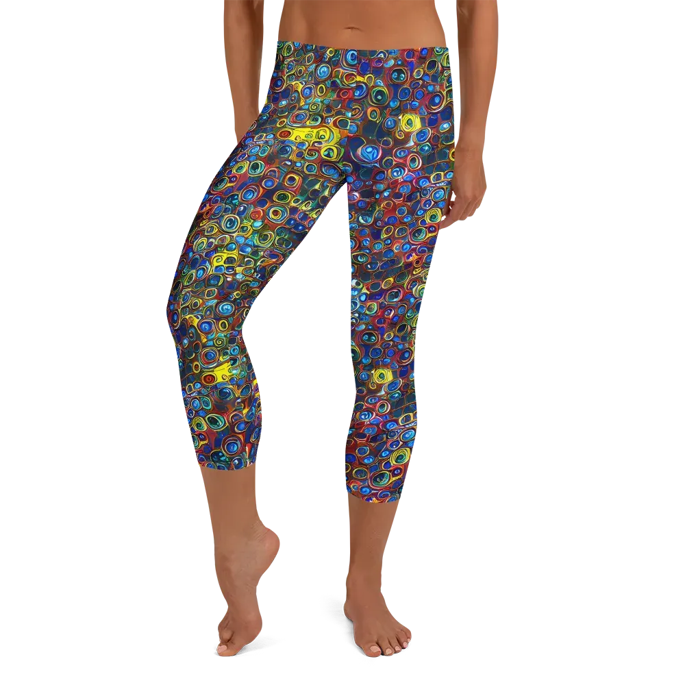Vortex Mosaic on Capri Leggings — Front