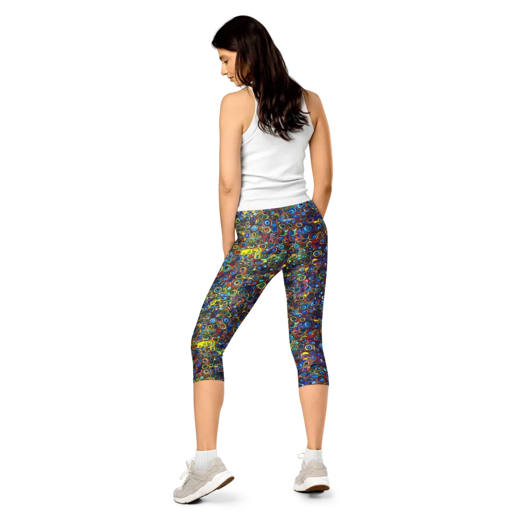 Vortex Mosaic on Capri Leggings — Back