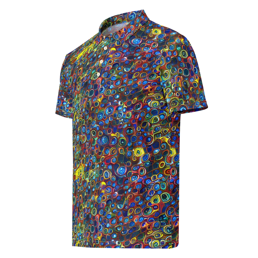 Vortex Mosaic on Men's Slim Fit Polo Shirt — Left Front