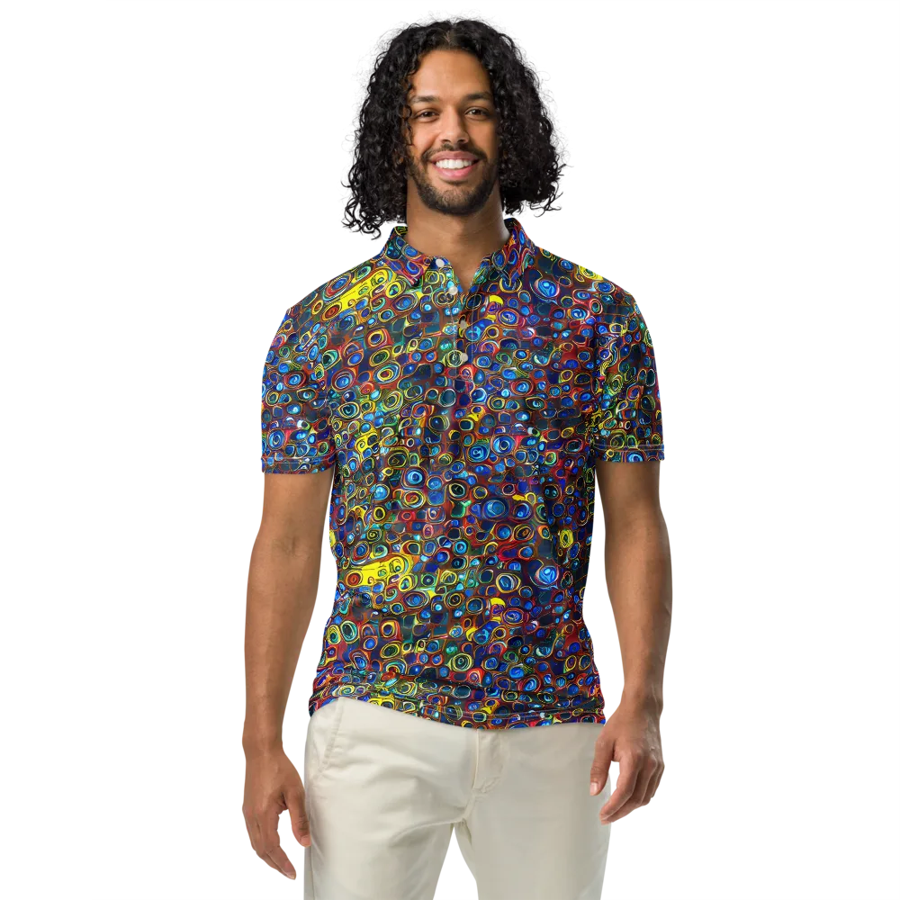 Vortex Mosaic on Men's Slim Fit Polo Shirt — Front