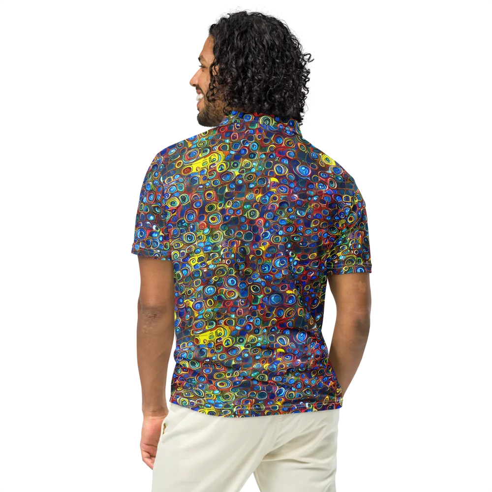 Vortex Mosaic on Men's Slim Fit Polo Shirt — Back