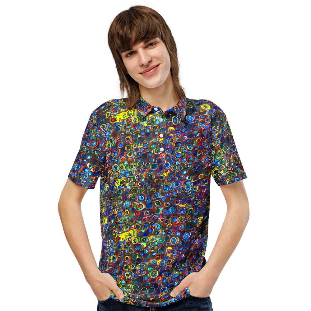 Vortex Mosaic on Men's Slim Fit Polo Shirt — Front