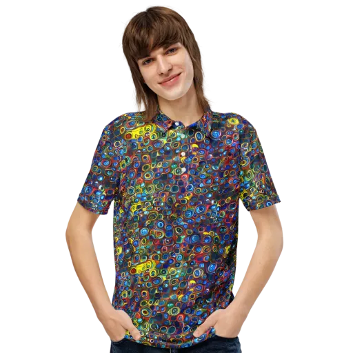 Vortex Mosaic on a Men's Slim Fit Polo Shirt