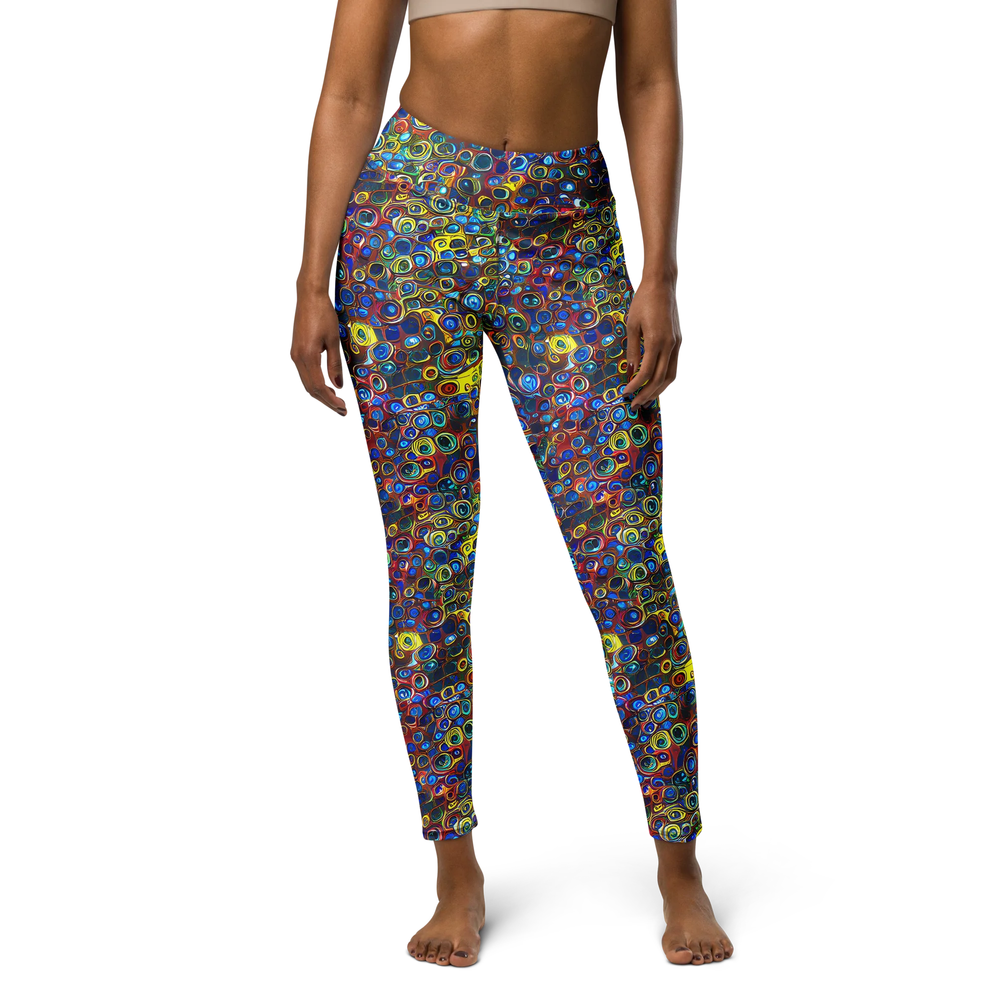 Vortex Mosaic on Yoga Leggings — Front