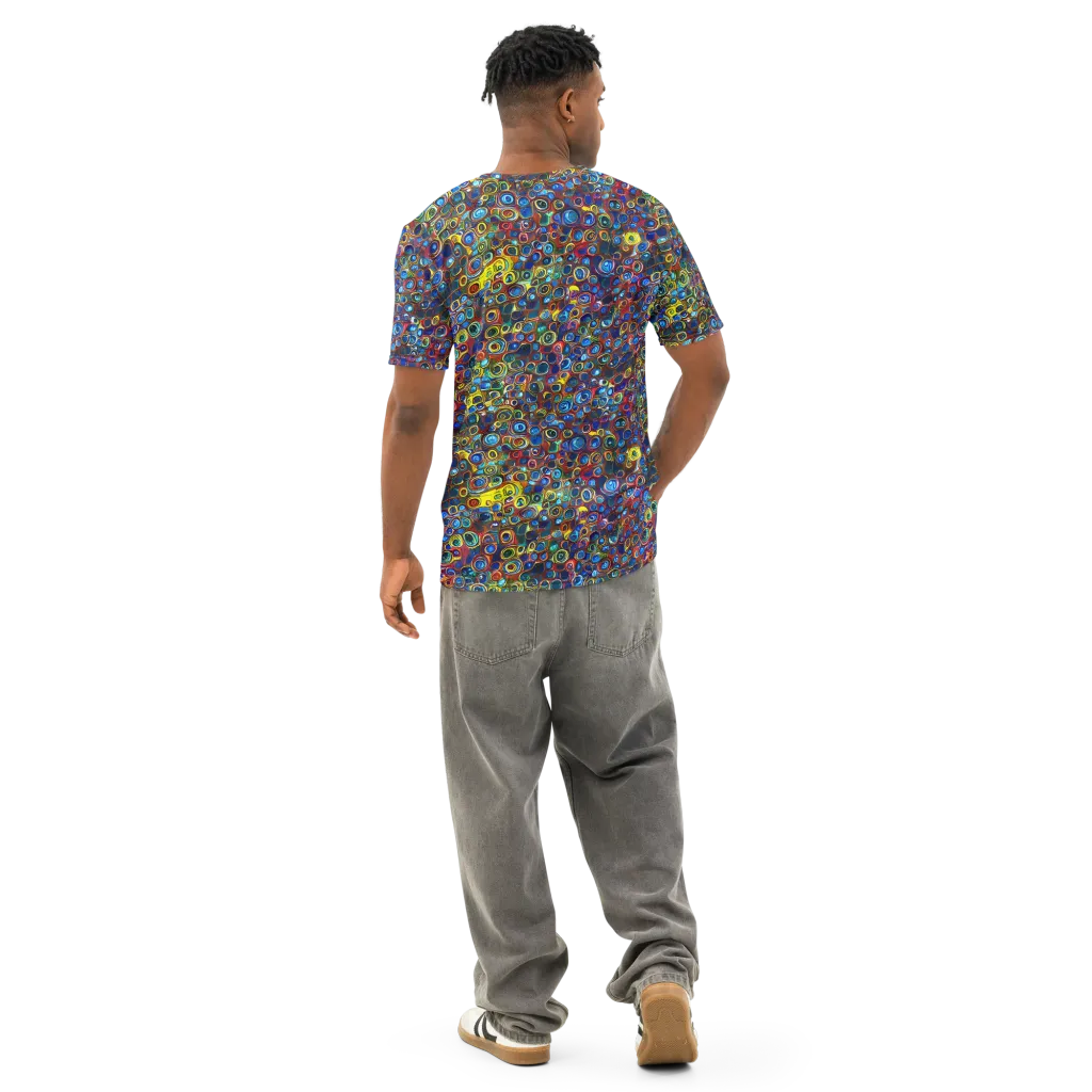Vortex Mosaic on Men's Cotton Crew Neck T-Shirt — Back