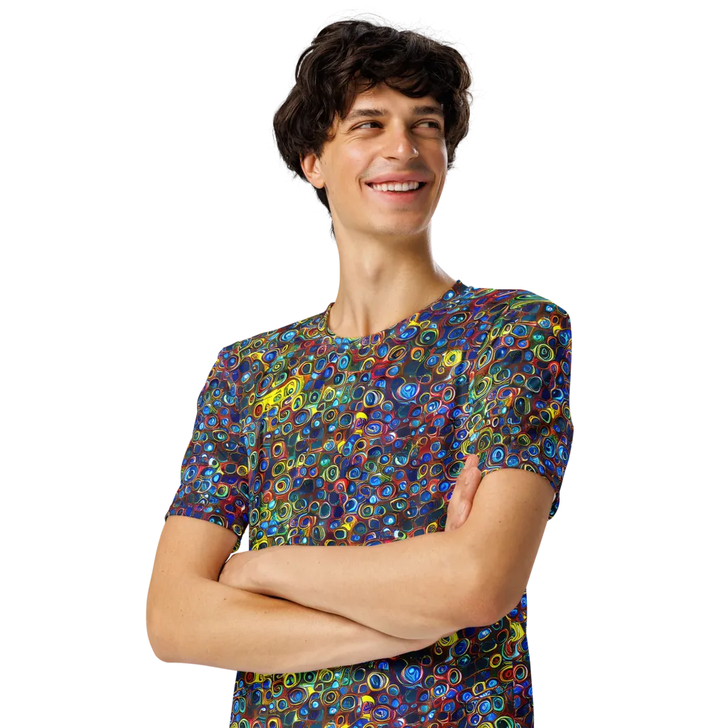 Vortex Mosaic on Men's Crew Neck T-Shirt — Left Front