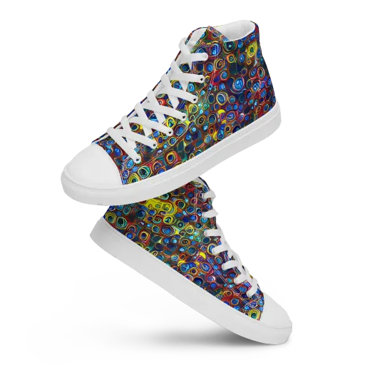 Vortex Mosaic on a Men's High Top Canvas Shoes