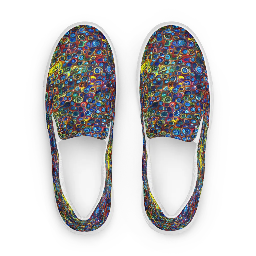 Vortex Mosaic on Women's Slip-On Canvas Shoes — Front