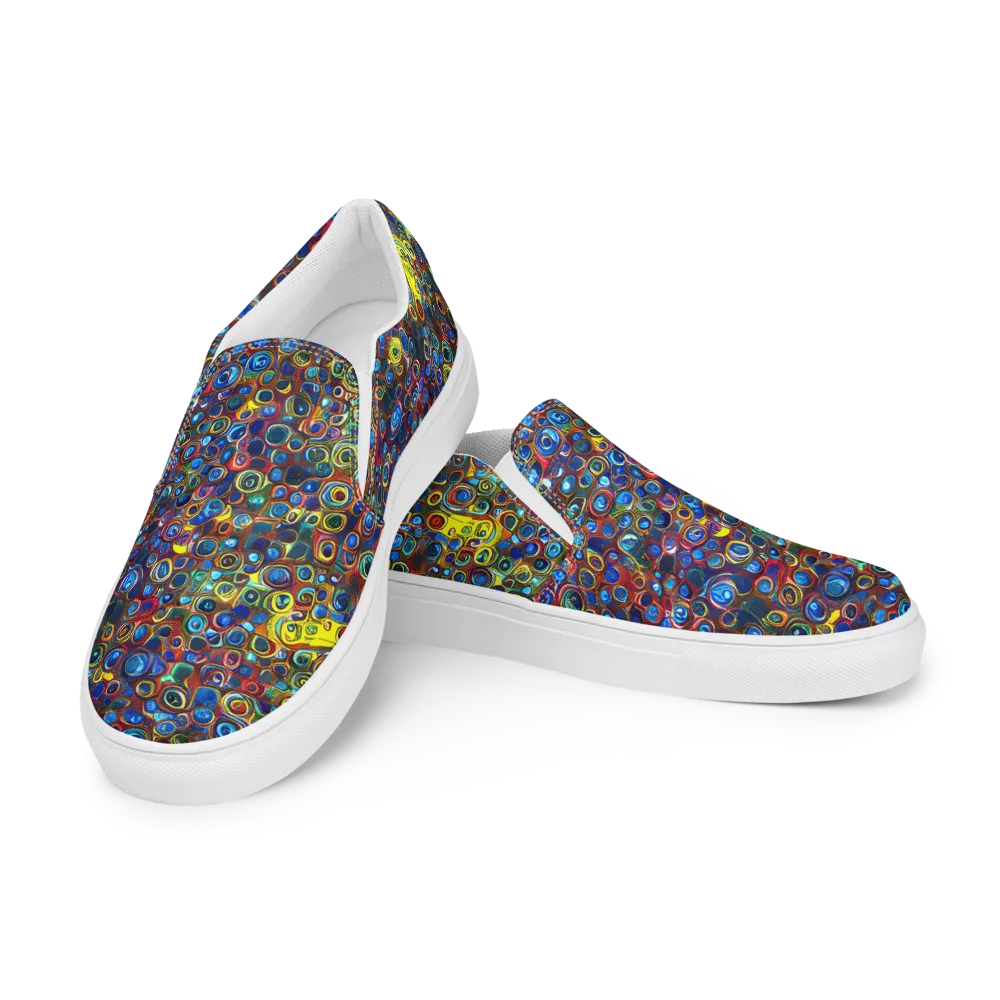 Vortex Mosaic on Women's Slip-On Canvas Shoes — Left Front