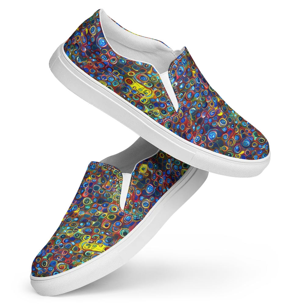 Vortex Mosaic on Women's Slip-On Canvas Shoes — Front