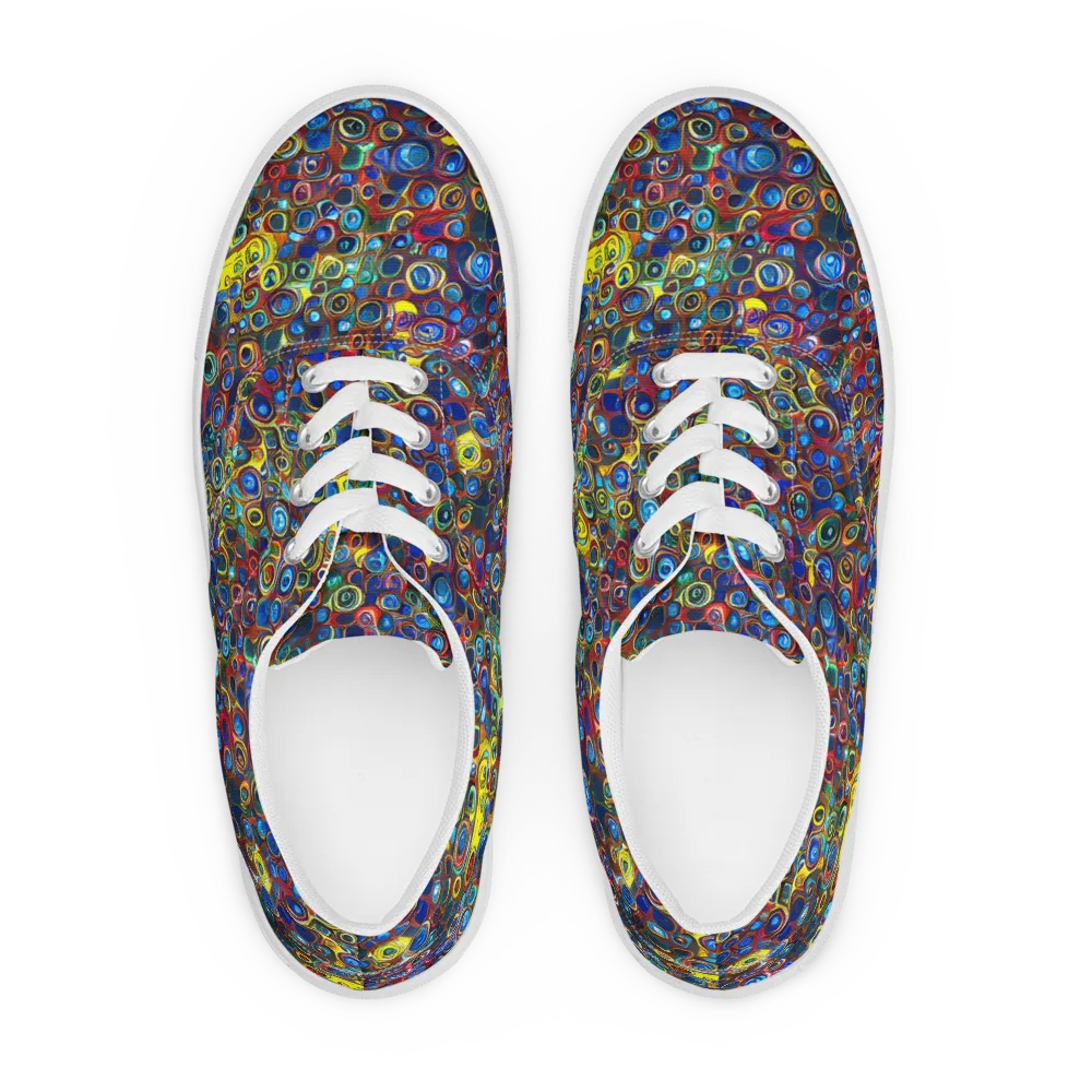 Vortex Mosaic on Men's Lace-Up Canvas Shoes — Front