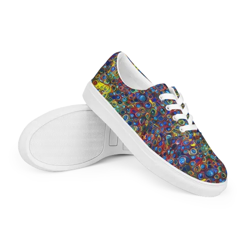 Vortex Mosaic on a Men's Lace-Up Canvas Shoes