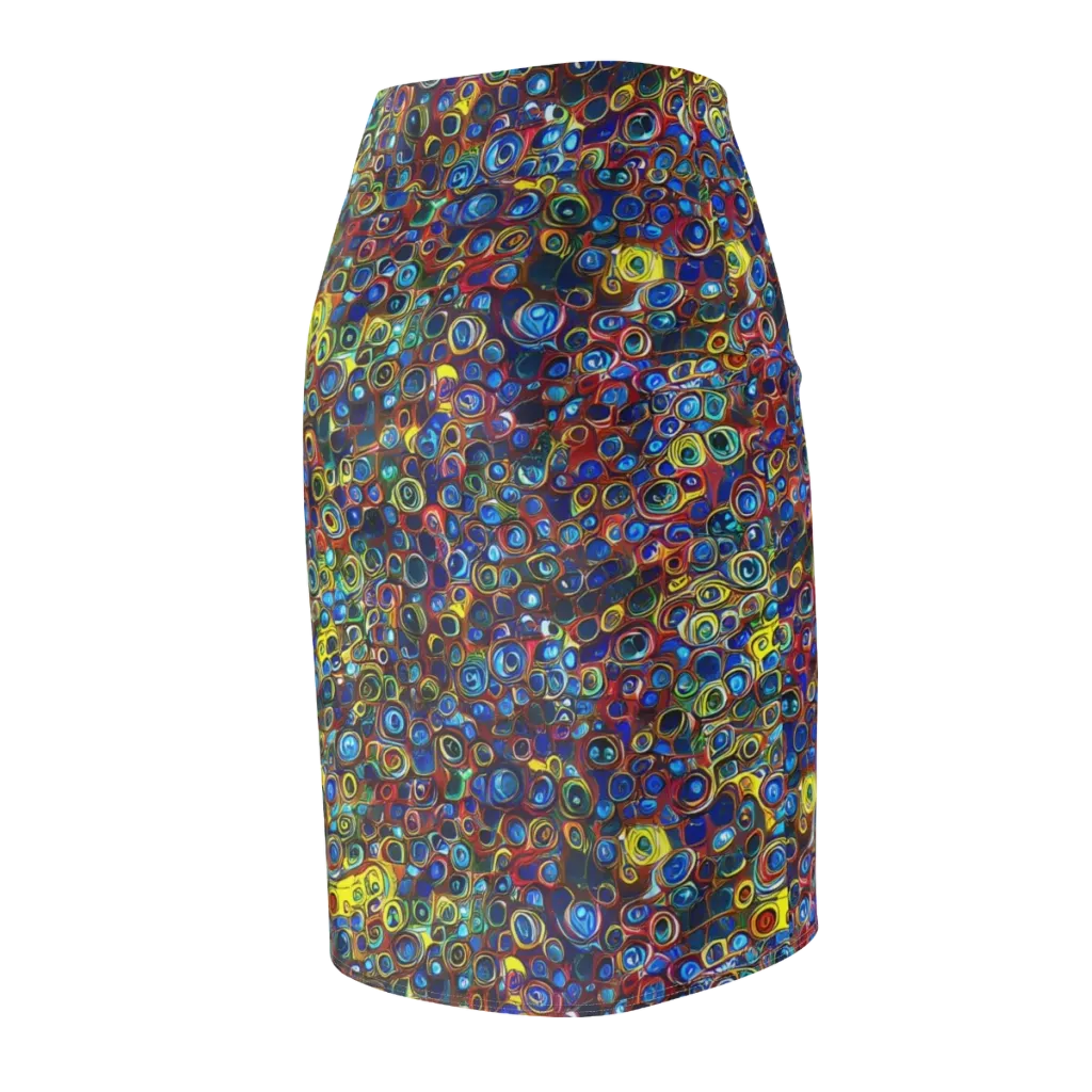 Vortex Mosaic on Pencil Skirt — Back Side