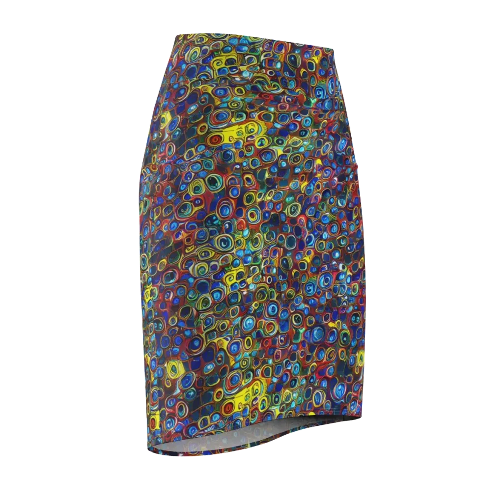 Vortex Mosaic on Pencil Skirt — Front Side