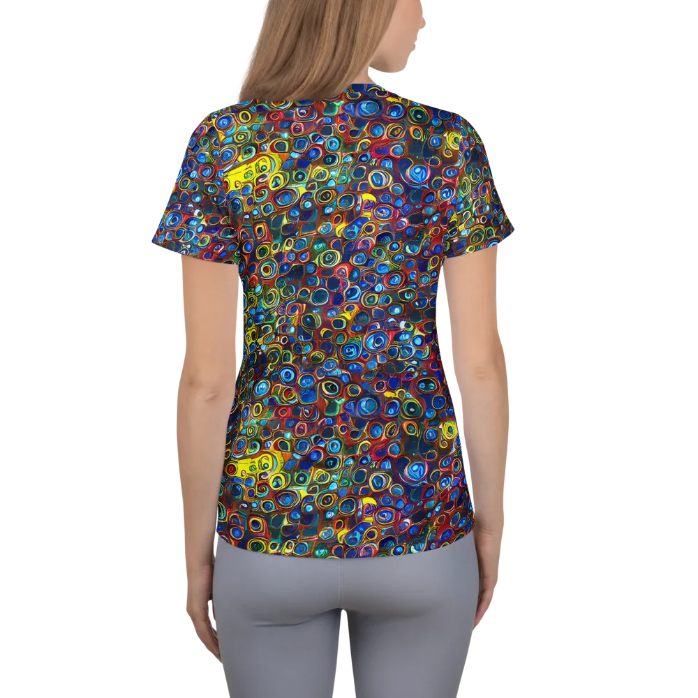 Vortex Mosaic on Women's Athletic T-Shirt — Back