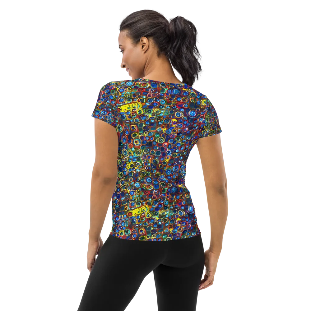 Vortex Mosaic on Women's Athletic T-Shirt — Back