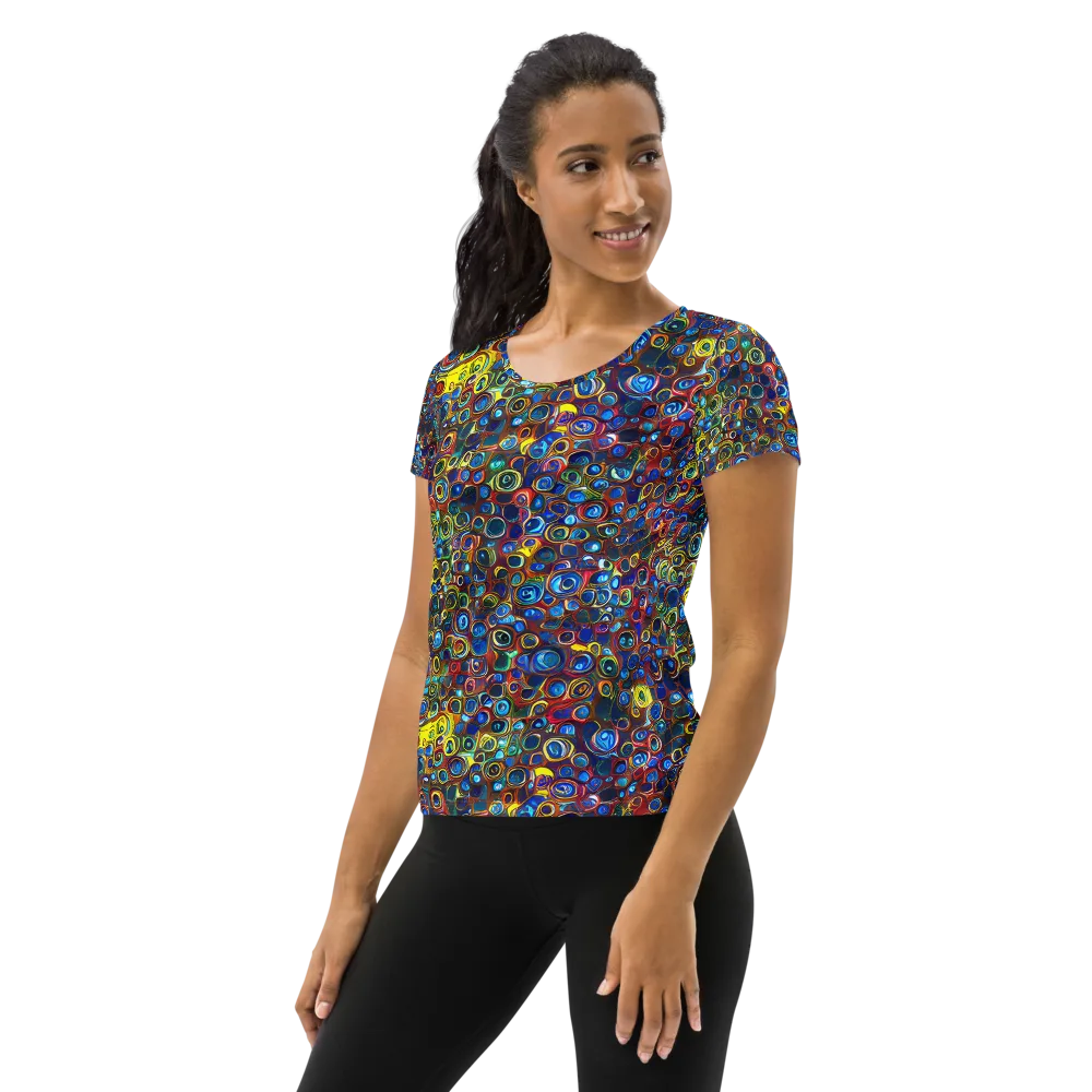 Vortex Mosaic on Women's Athletic T-Shirt — Left