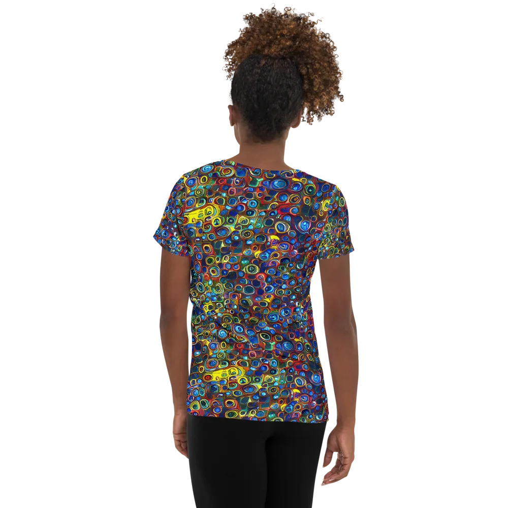 Vortex Mosaic on Women's Athletic T-Shirt — Back