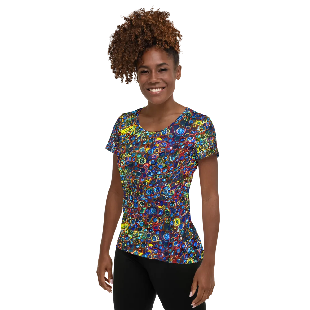 Vortex Mosaic on Women's Athletic T-Shirt — Left