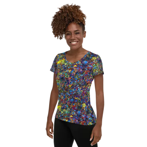 Vortex Mosaic on a Women's Athletic T-Shirt