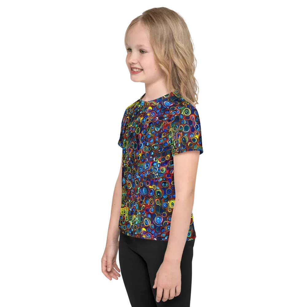 Vortex Mosaic on Kids Crew Neck T-Shirt — Left