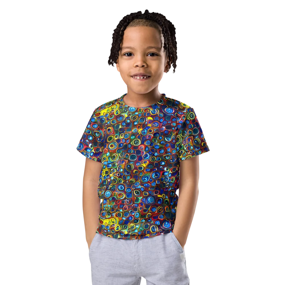 Vortex Mosaic on Kids Crew Neck T-Shirt — Front