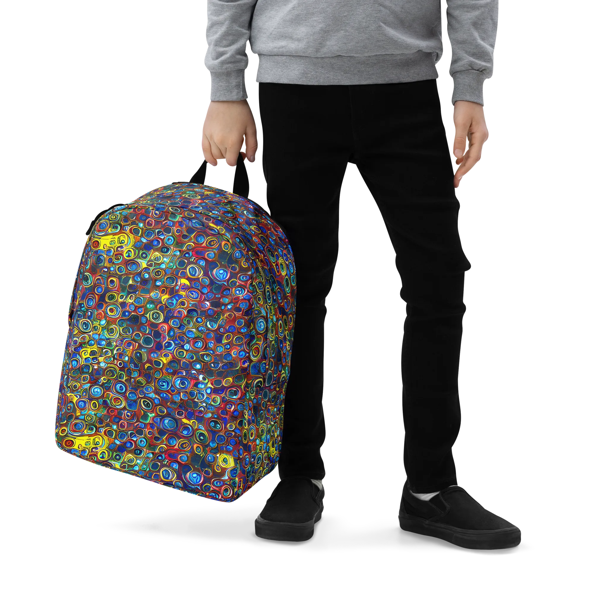 Vortex Mosaic on Minimalist Backpack — Zoomed-in