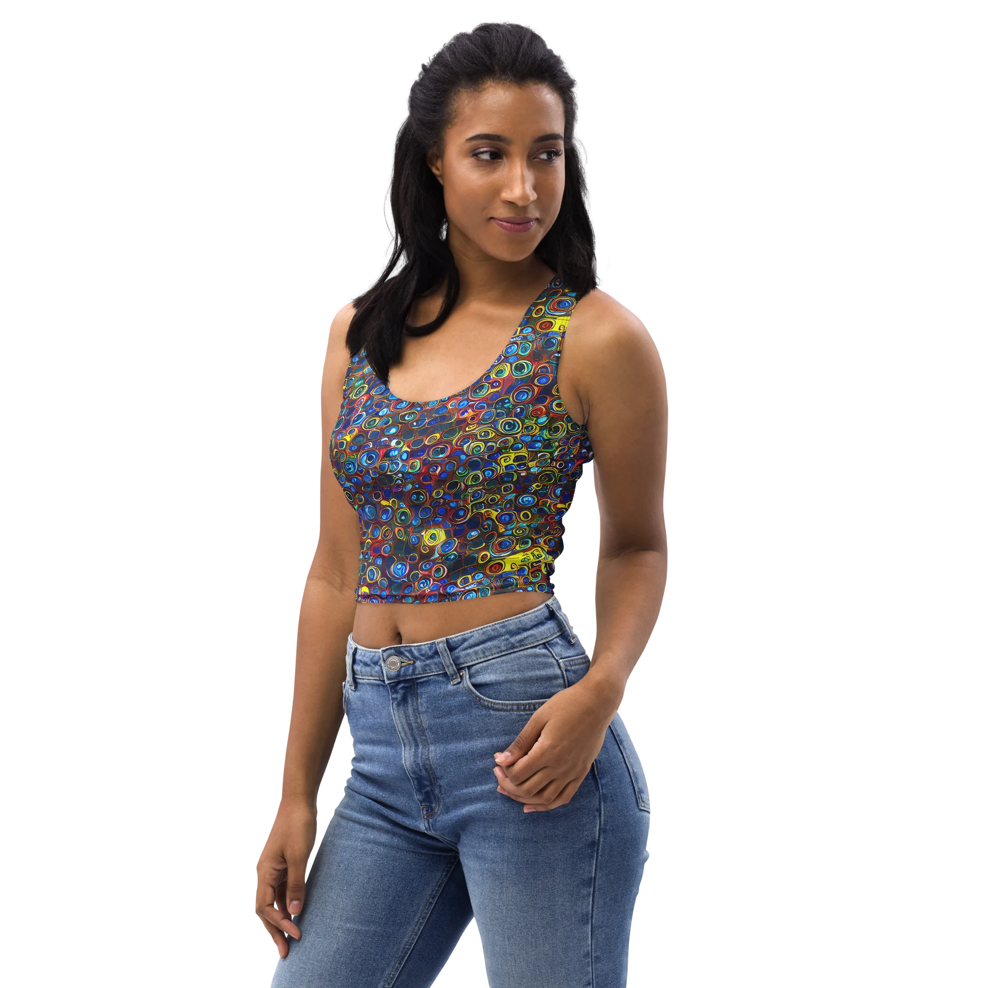 Vortex Mosaic on Crop Top — Left Front