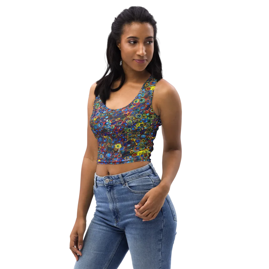 Vortex Mosaic on Crop Top — Left Front