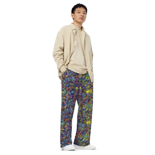 Vortex Mosaic on a Wide-Leg Pants