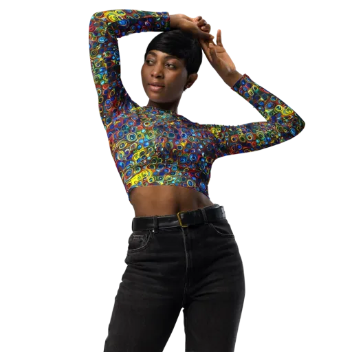 Vortex Mosaic on a Long Sleeve Crop Top