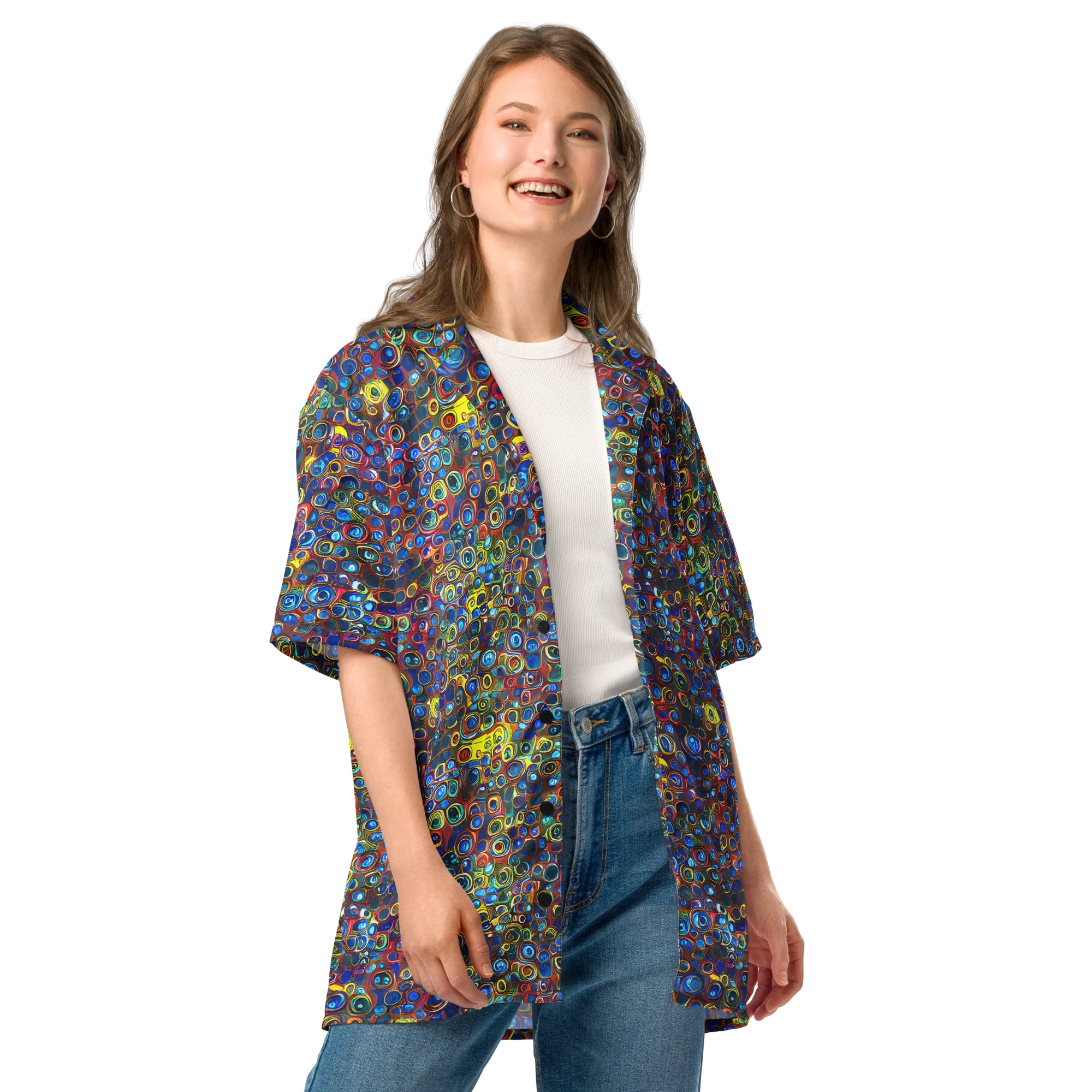 Vortex Mosaic on Button Shirt — Front