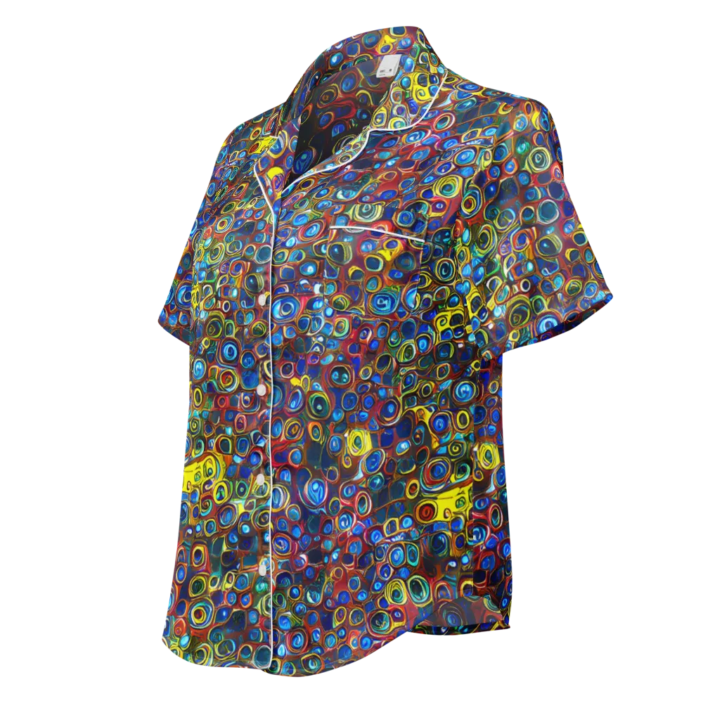 Vortex Mosaic on Women's Short Sleeve Pajama Top — Left Front