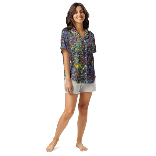 Vortex Mosaic on a Women's Short Sleeve Pajama Top