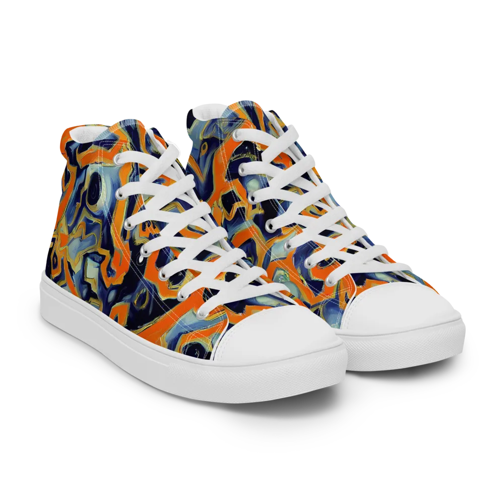 Sonic Melt on Men's High Top Canvas Shoes — Right Front
