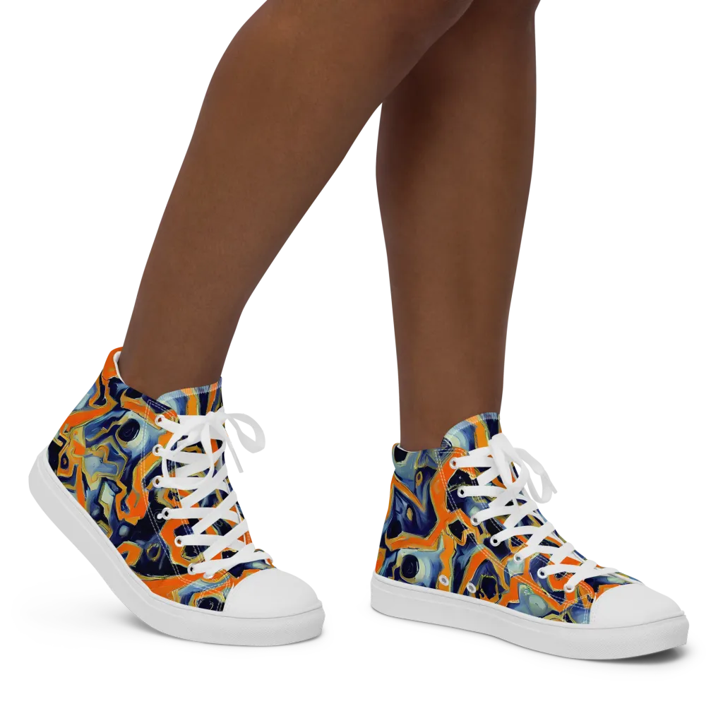 Sonic Melt on Women's High Top Canvas Shoes — Right