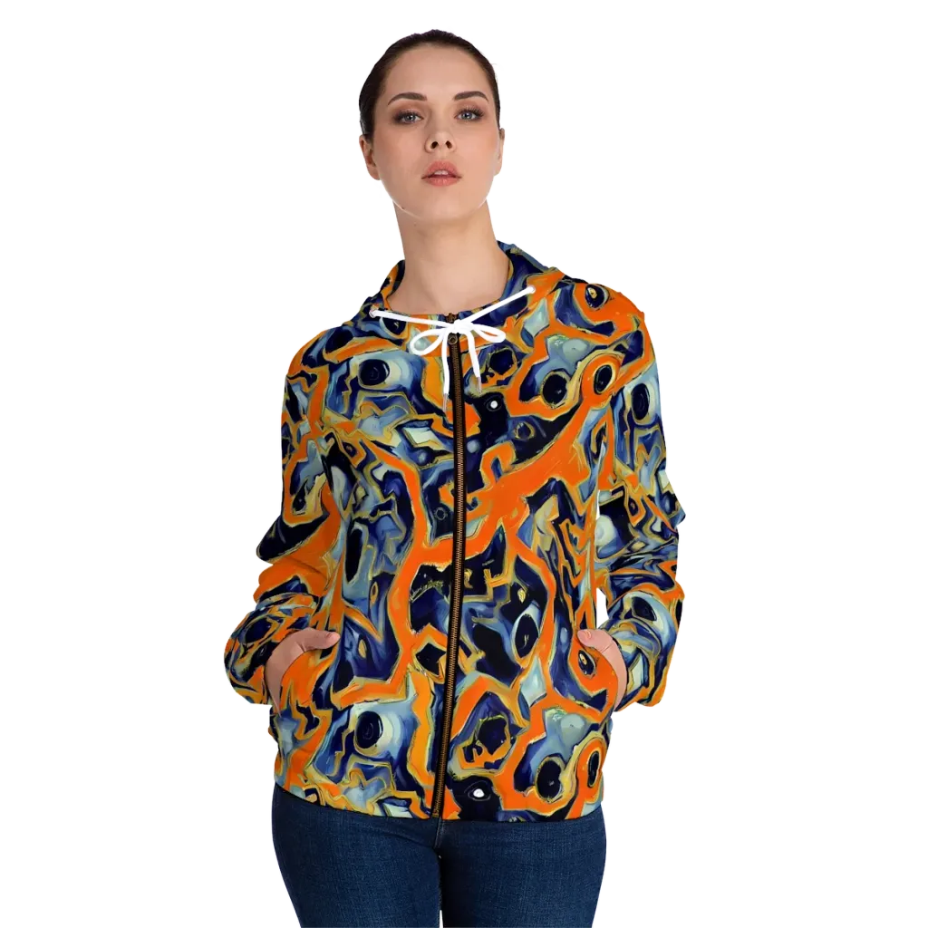 Sonic Melt on Women's Full-Zip Hoodie — Front On Person