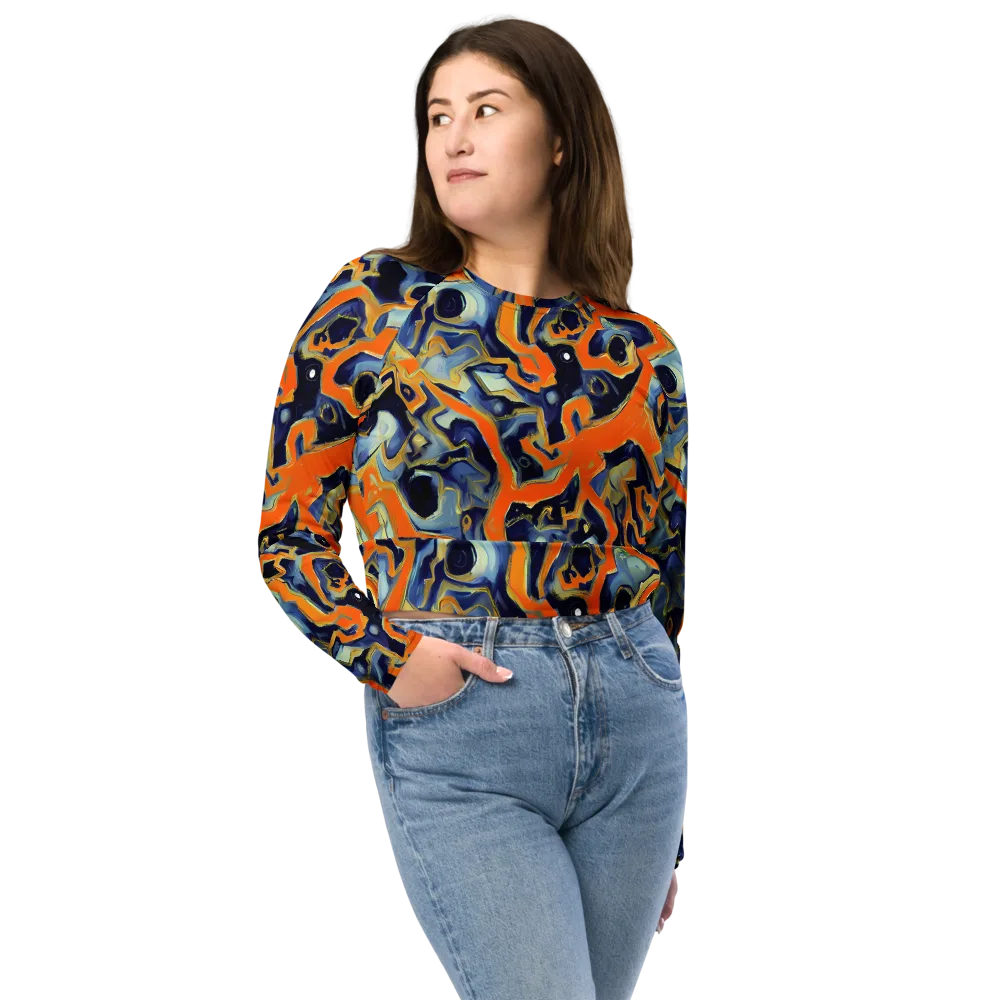 Sonic Melt on Long Sleeve Crop Top — Front