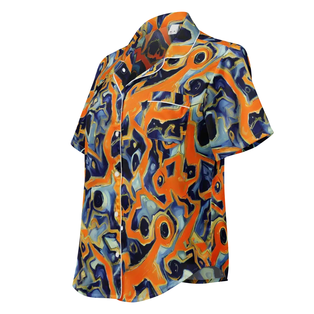 Sonic Melt on Women's Short Sleeve Pajama Top — Left Front