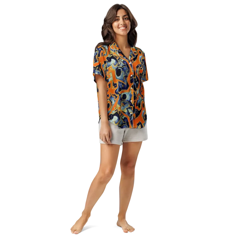 Sonic Melt on Women's Short Sleeve Pajama Top — Front