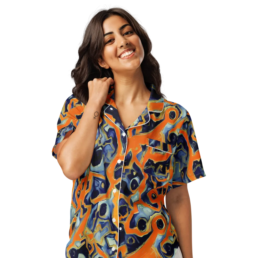 Sonic Melt on Women's Short Sleeve Pajama Top — Front