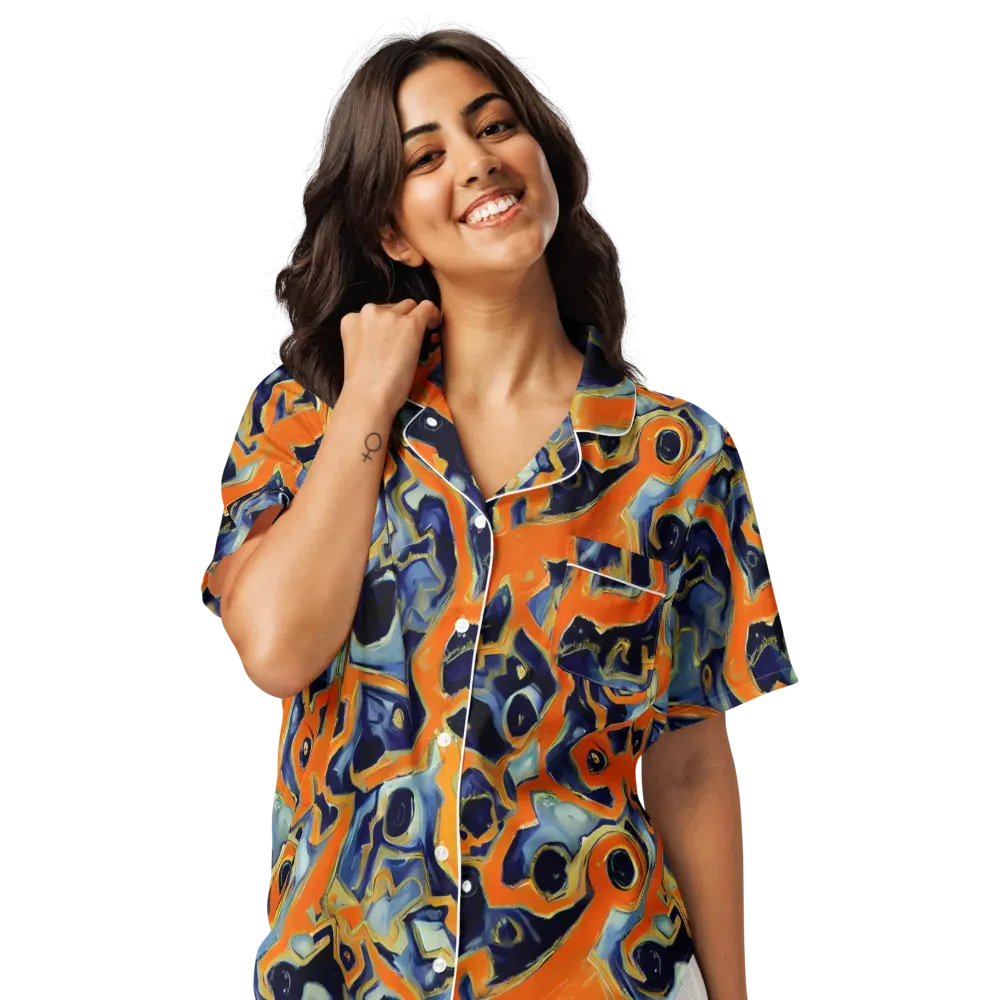 Sonic Melt on Women's Short Sleeve Pajama Top — Front