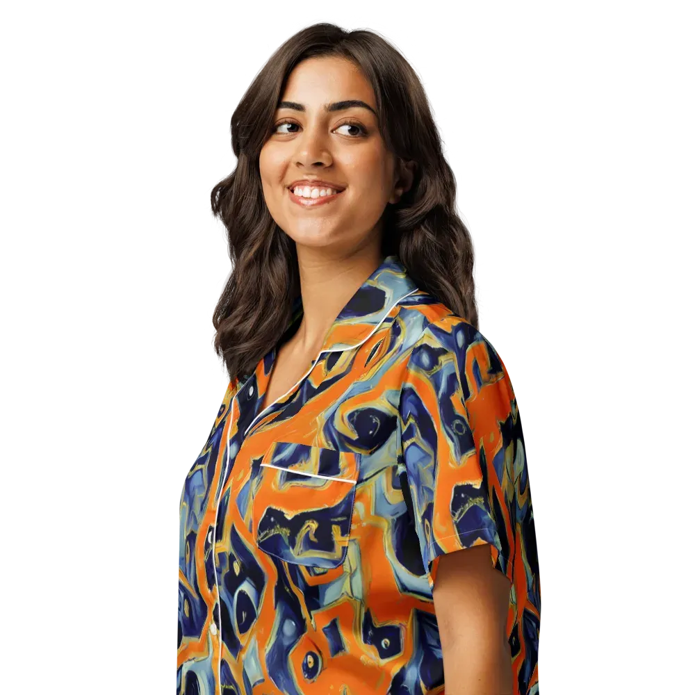 Sonic Melt on Women's Short Sleeve Pajama Top — Left Front